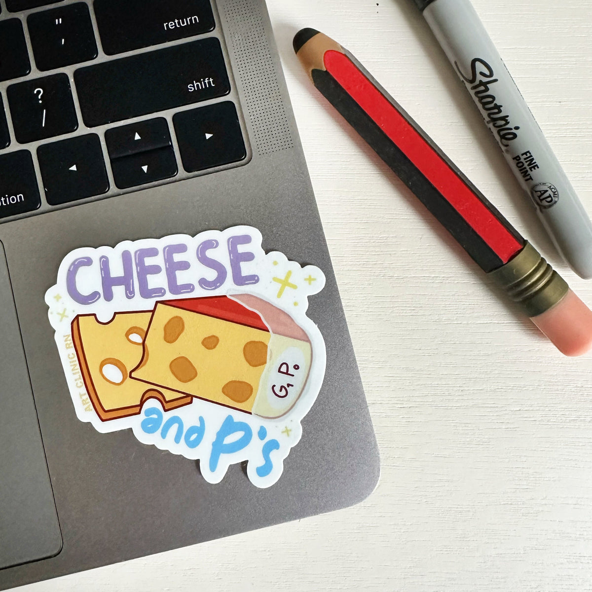 Cheese & Ps Vinyl Sticker