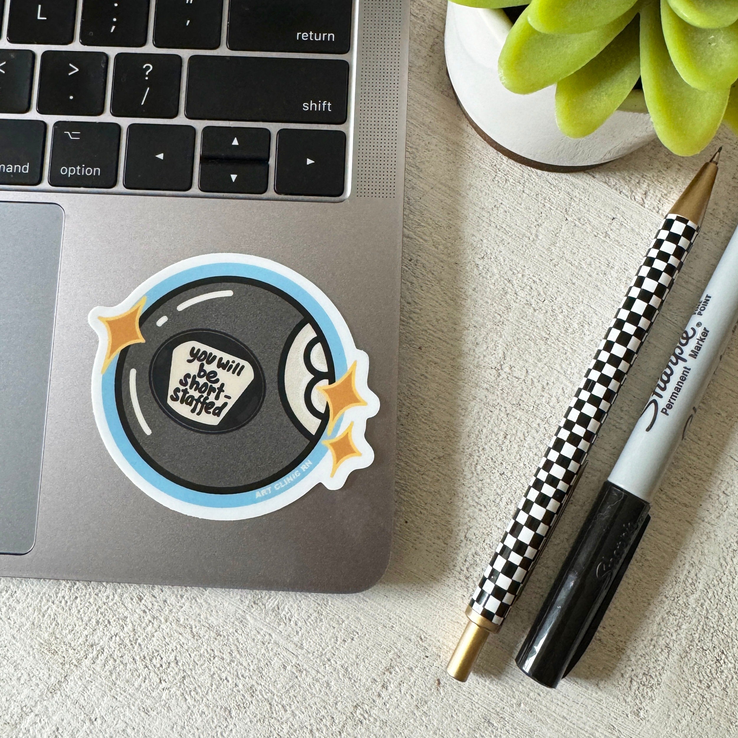 Magic 8 Ball Short-Staffed Vinyl Sticker