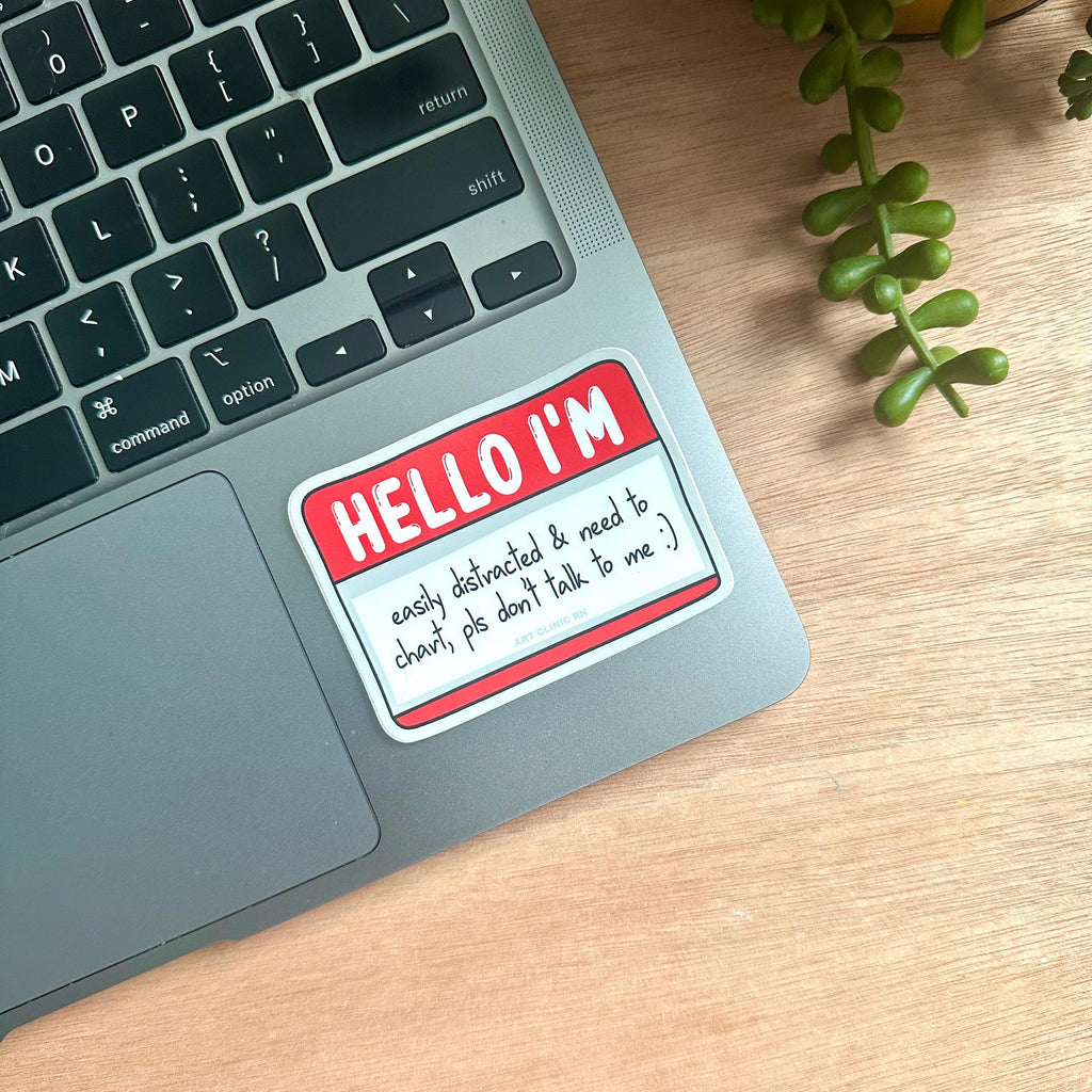 Hello I’m Easily Distracted Vinyl Sticker