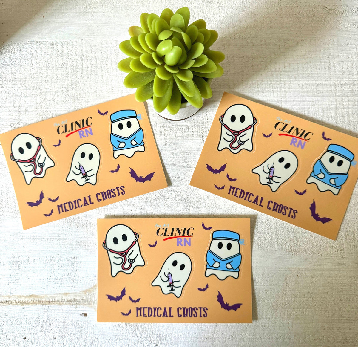Medical Ghosts Halloween Stickers | Halloween Stickers for Nurses, Halloween Stickers for Doctors, Medical Halloween Stickers, Sticker Sheet