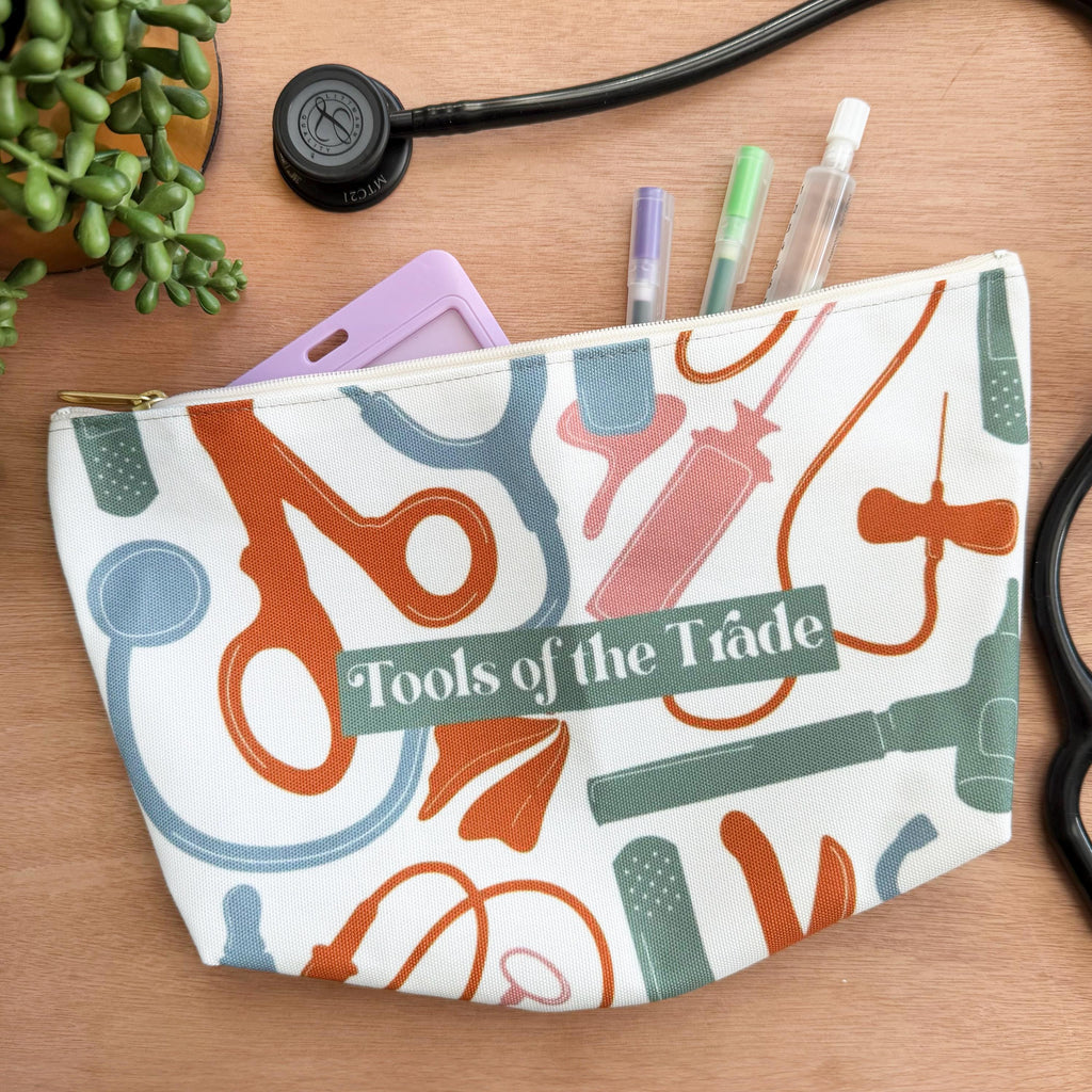 Cute Tools of the Trade Pencil Bag, Small Accessory Bag for Nurses, Doctors, Healthcare Worker | Cute Bags for Nurses, Cute Bags for Doctors
