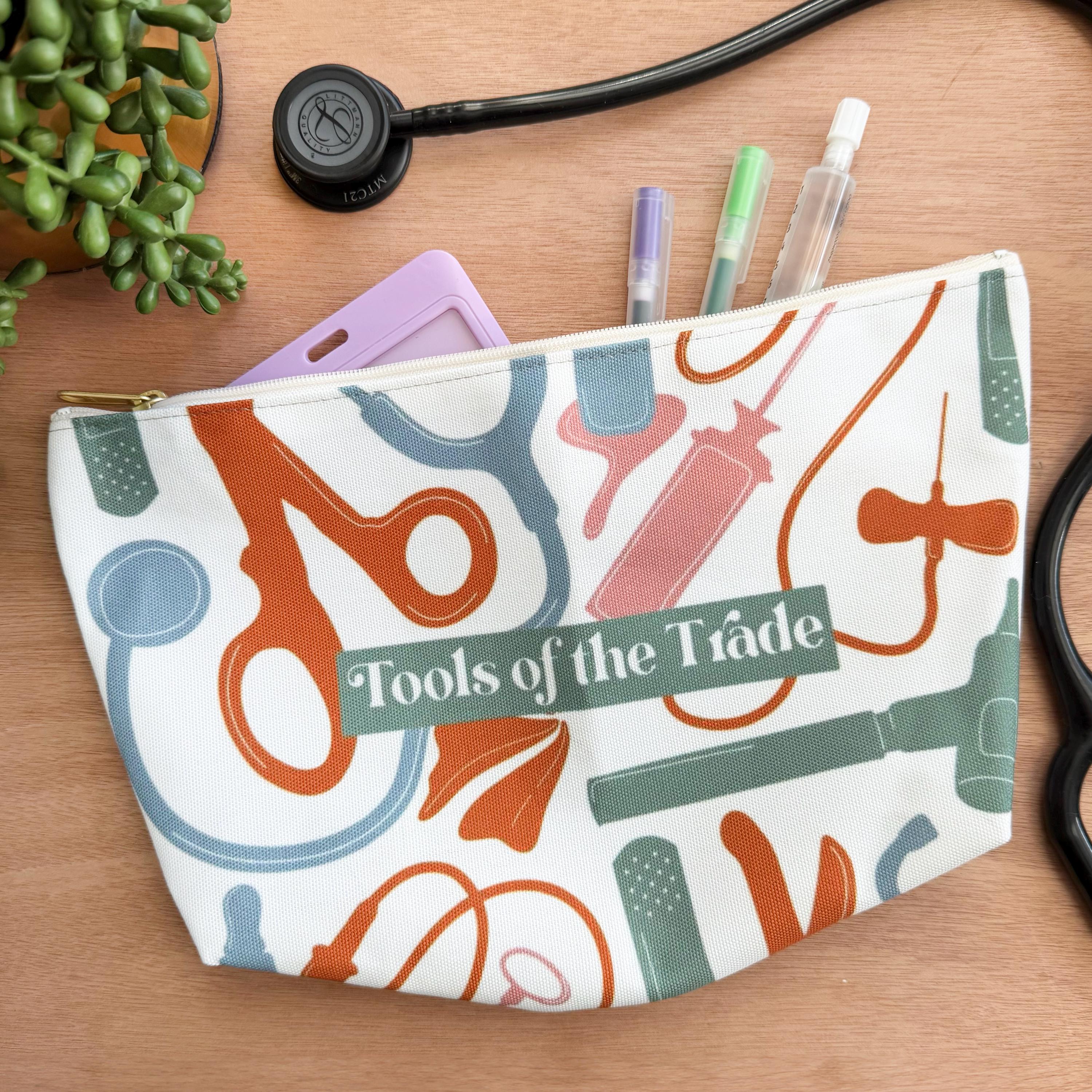 Cute Tools of the Trade Pencil Bag, Small Accessory Bag for Nurses, Doctors, Healthcare Worker | Cute Bags for Nurses, Cute Bags for Doctors