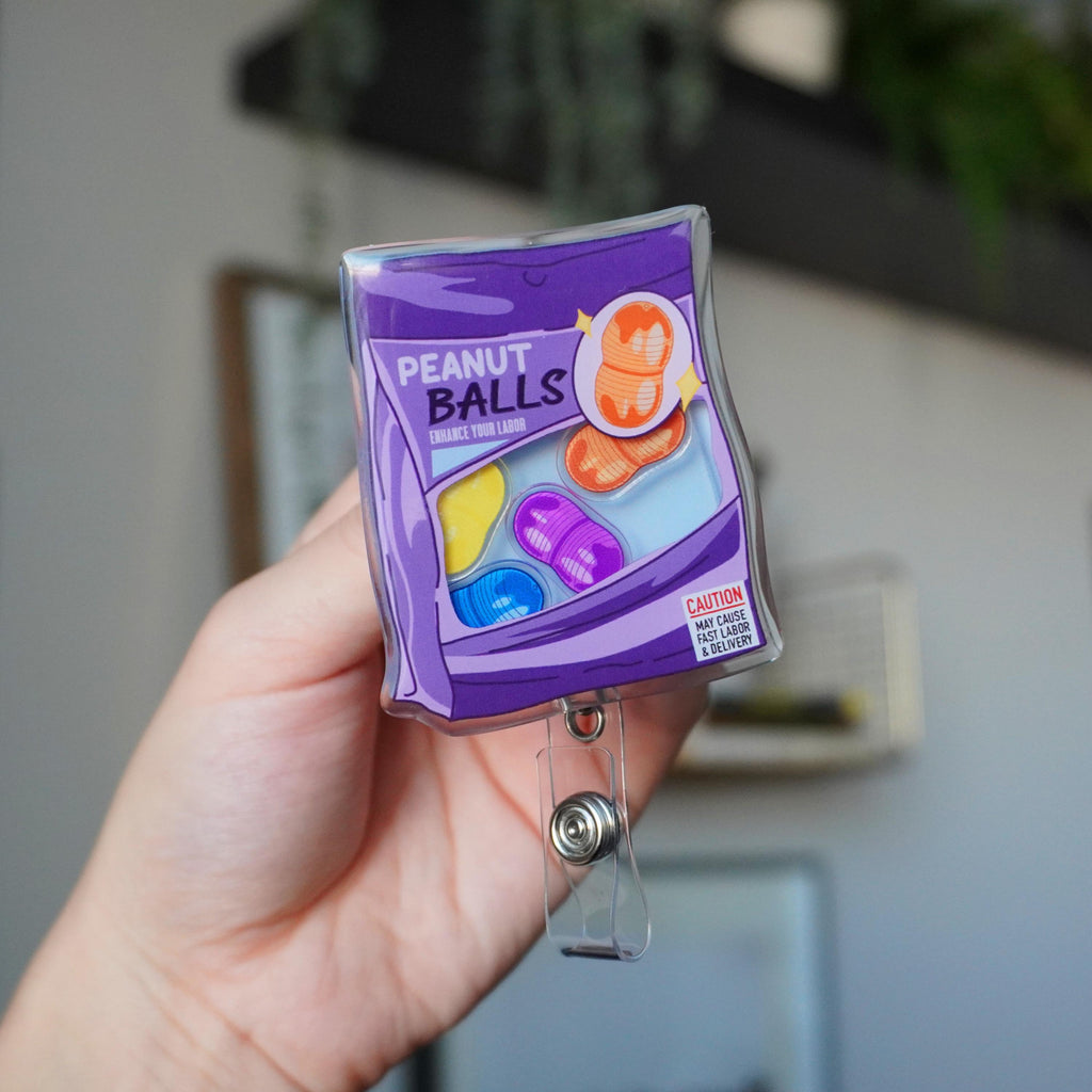 Peanut Balls Shaker Badge Reel
