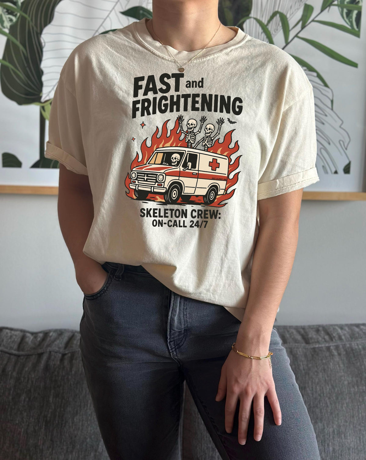 Fast and Frightening Ambulance Halloween Shirt | Spooky Nurse Shirt, Halloween Shirt for Doctors, Shirts for EMTs, Shirts for Paramedics