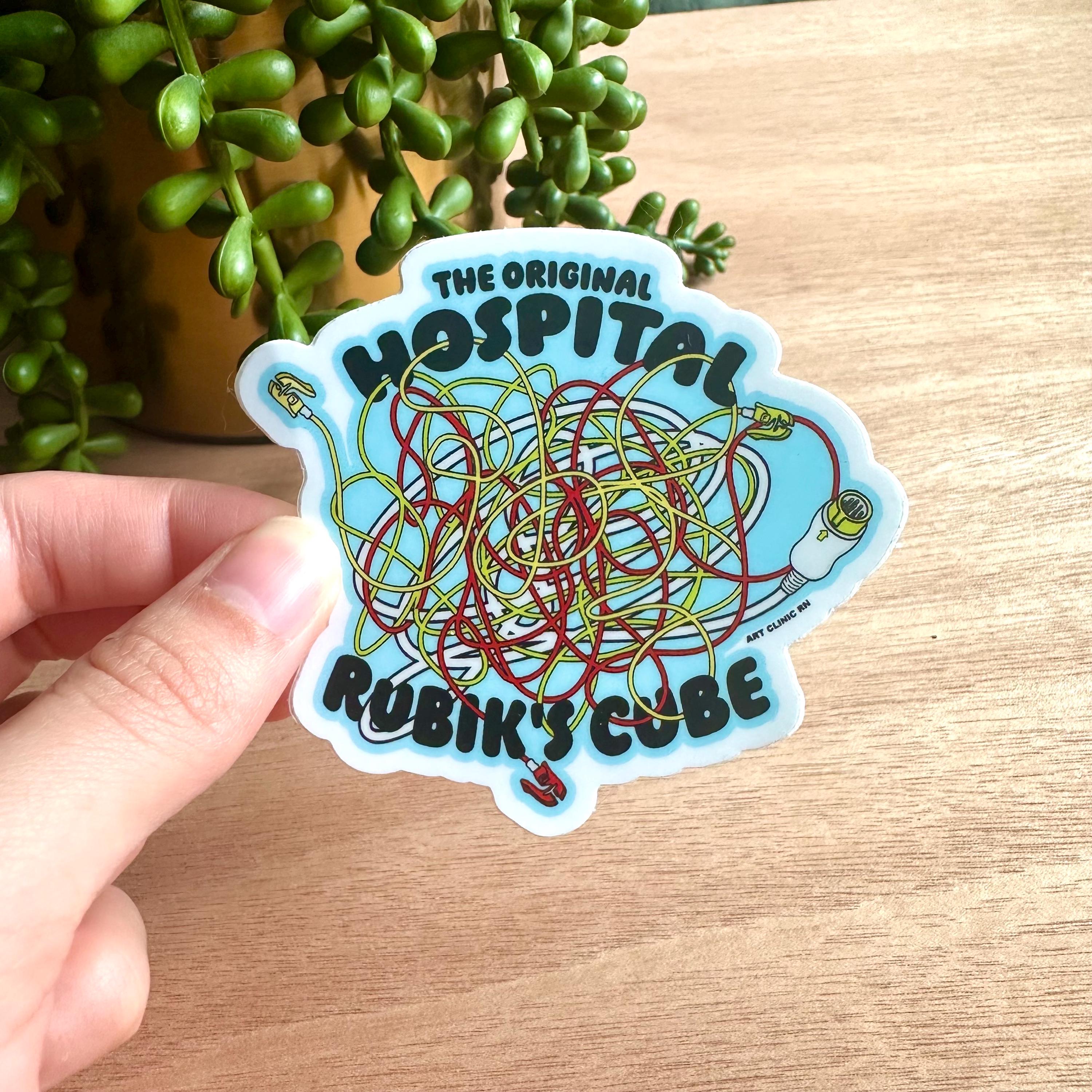 Hospital Rubik’s Cube EKG Vinyl Sticker