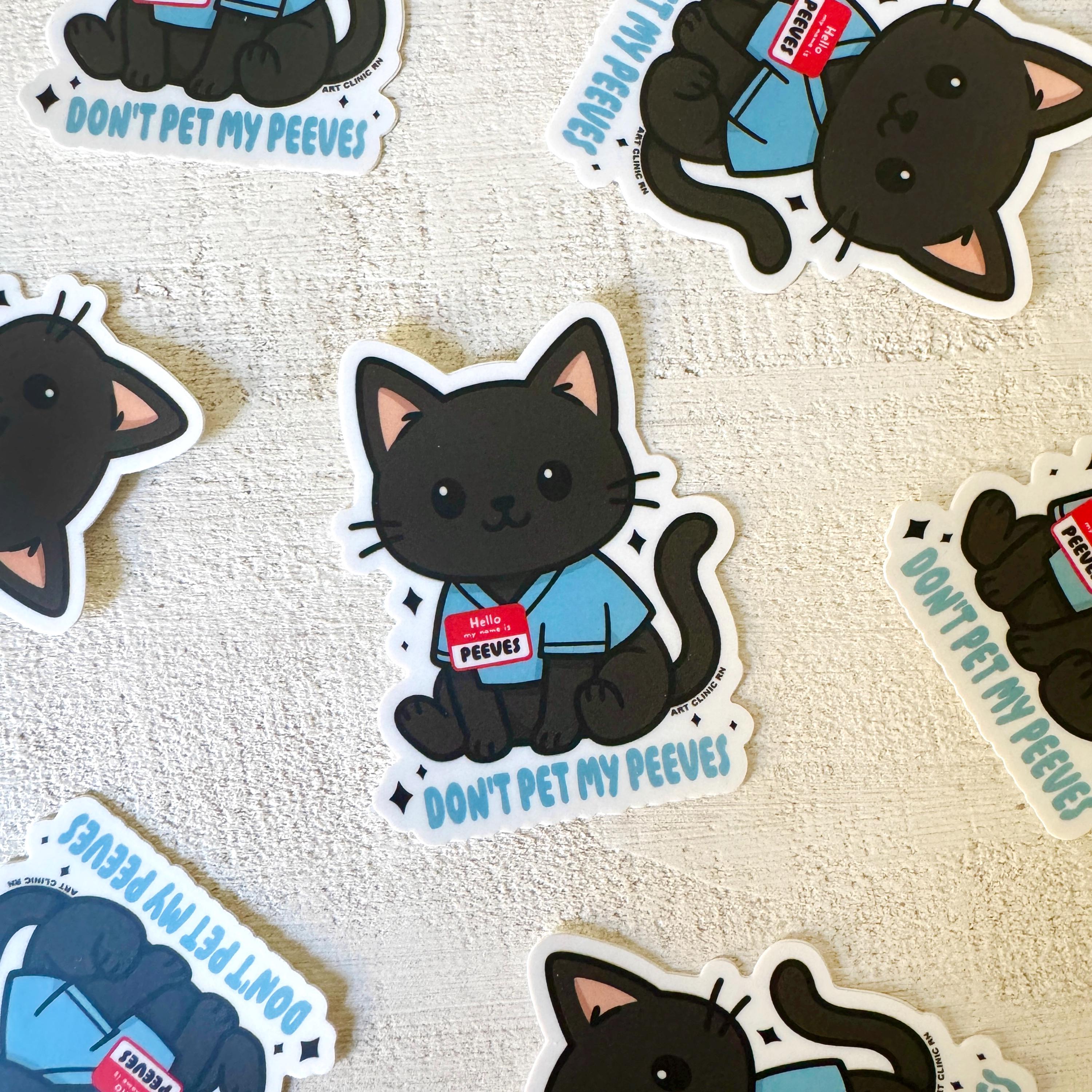 Don't Pet My Peeves Cat Vinyl Sticker