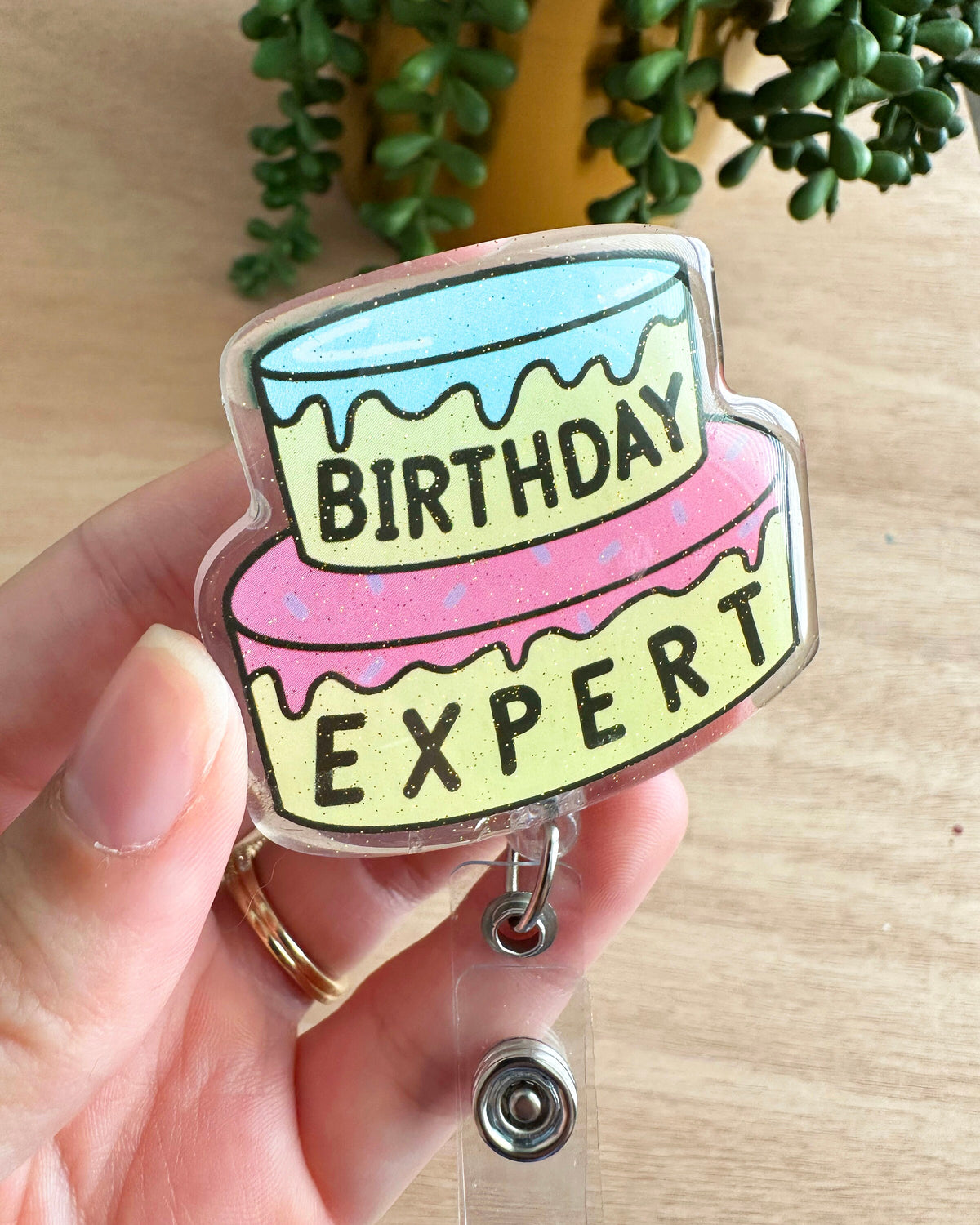 Birthday Expert Glitter Badge Reel