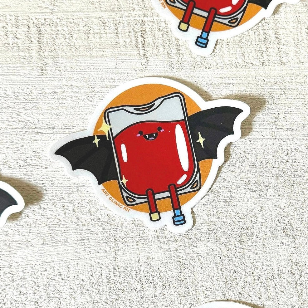 Blood Transfusion Bat Vinyl Sticker