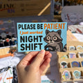 Night Shift Raccoon Car Magnet | Cute Magnet for Nurses, Magnet for Doctors, Magnet for Healthcare Workers | Funny Medical Magnets