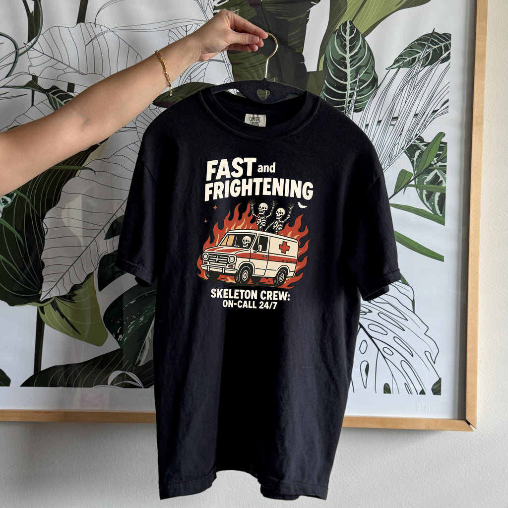 Fast and Frightening Ambulance Halloween Shirt | Spooky Nurse Shirt, Halloween Shirt for Doctors, Shirts for EMTs, Shirts for Paramedics