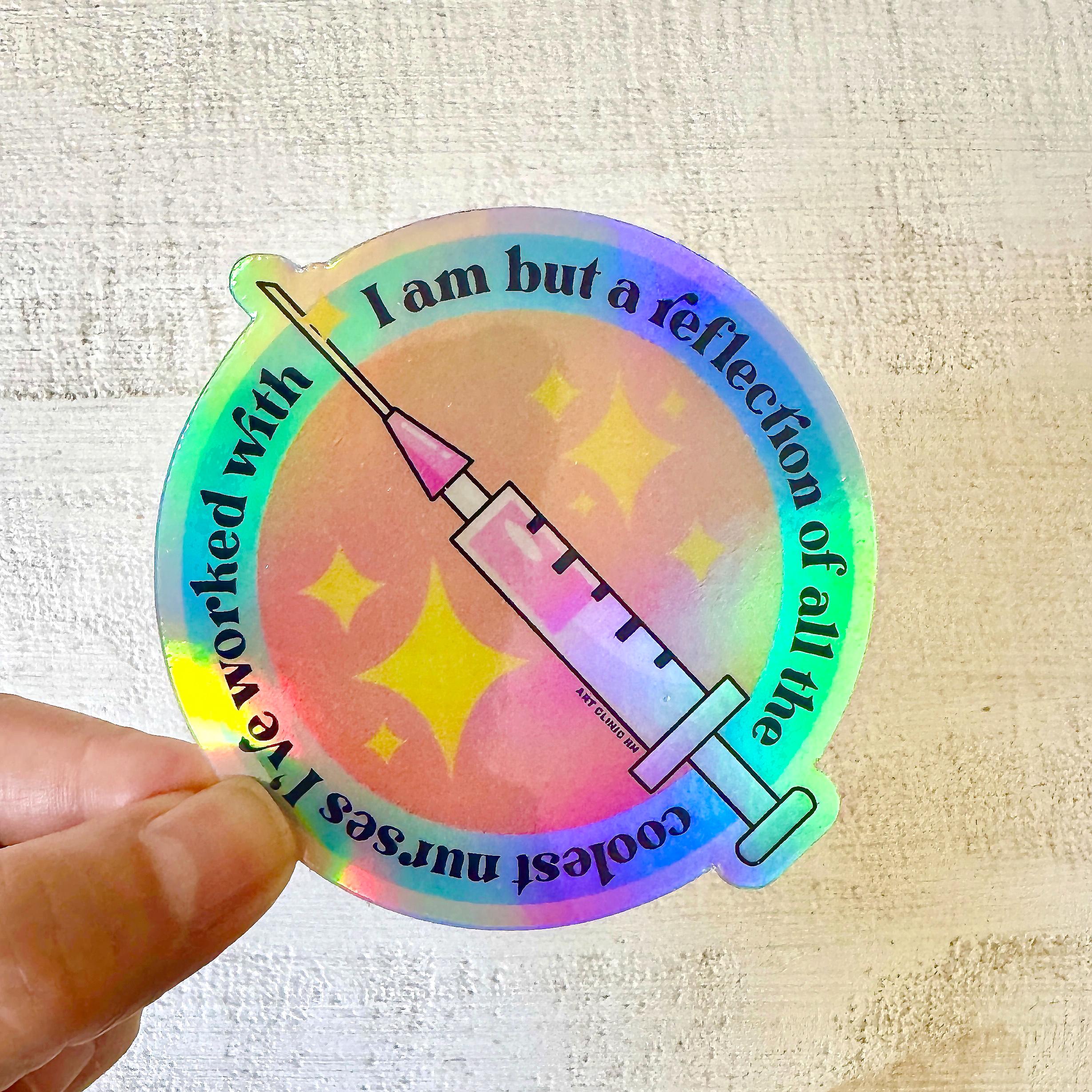 Reflection of the Coolest Nurses Holographic Vinyl Sticker