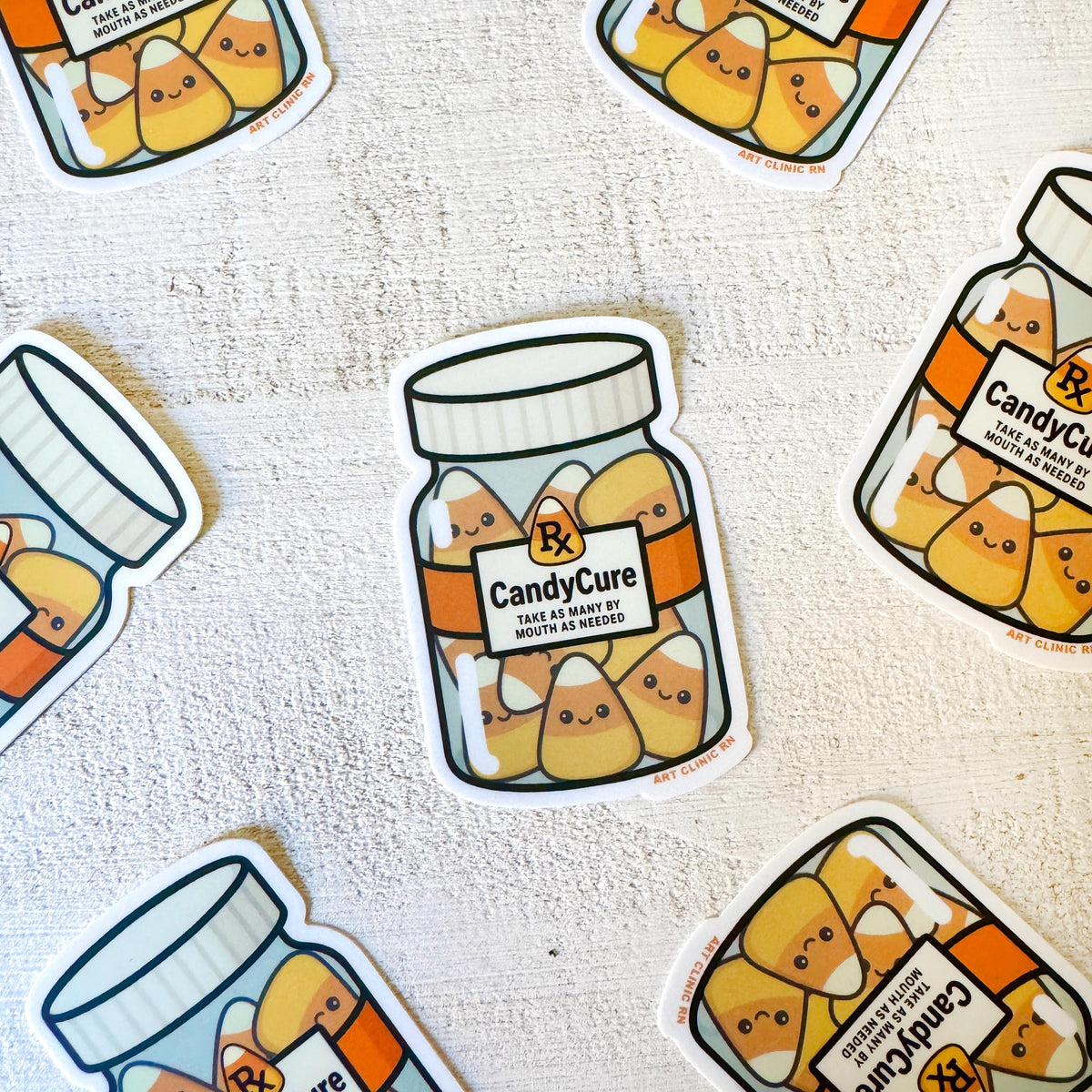 Candy Corn Medicine Halloween Vinyl Sticker