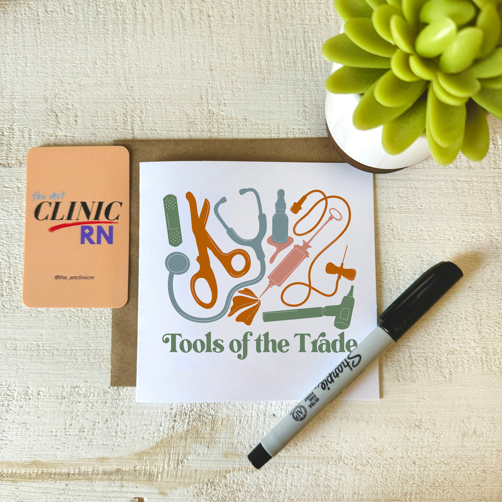 Tools of the Trade Greeting Card | Cute card for Nurses, Cards for Doctors, Cards for Graduation, Cards for Healthcare Workers, Medical Card
