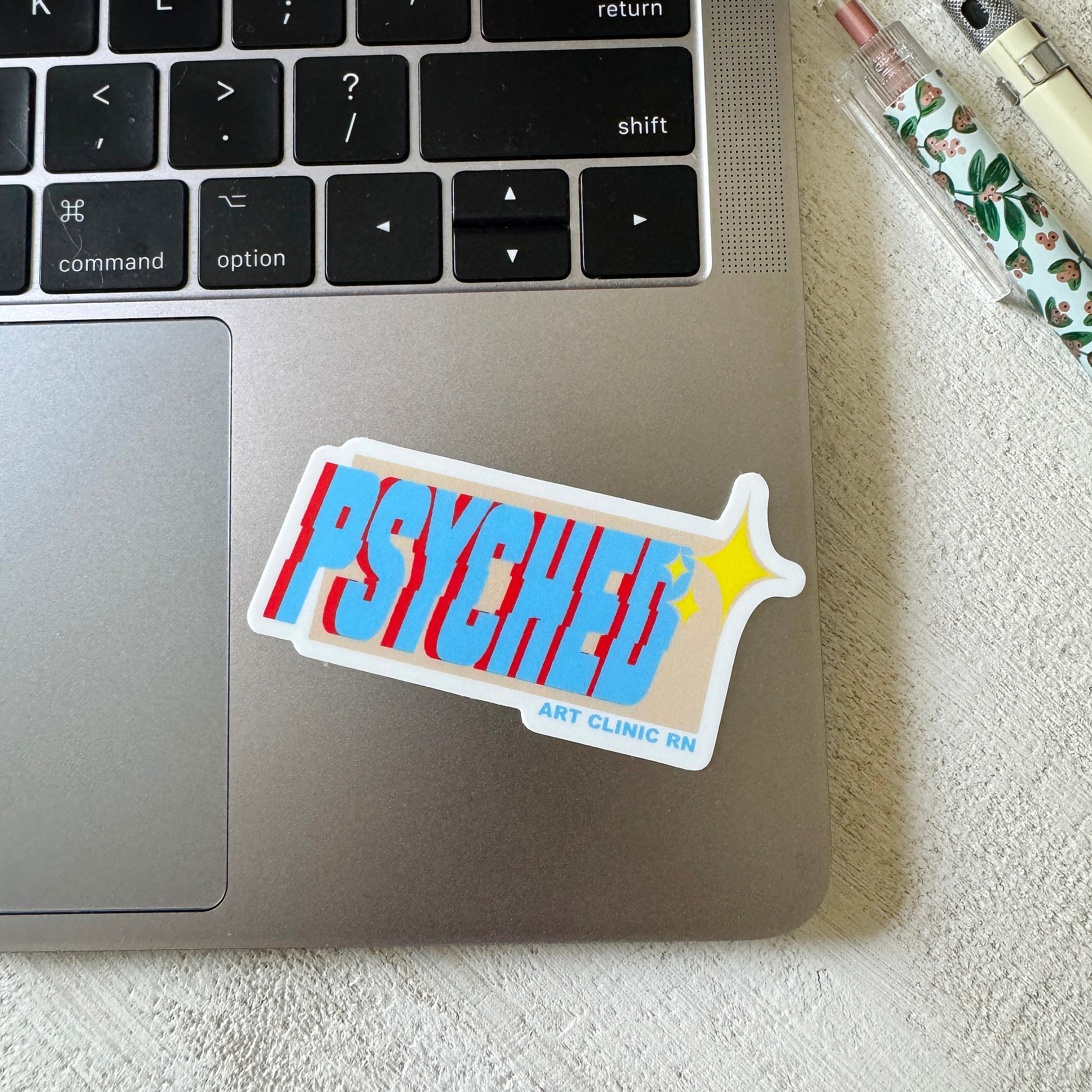 Psyched Medical Sticker | Psych Nurse Sticker, Psychiatrist Sticker, Therapist Sticker, Healthcare Sticker, Mental Health Sticker