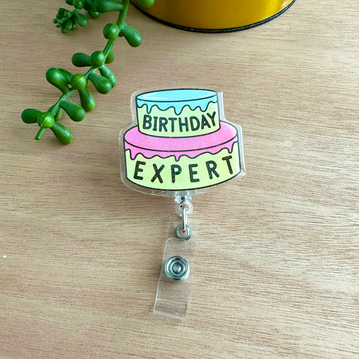 Birthday Expert Glitter Badge Reel