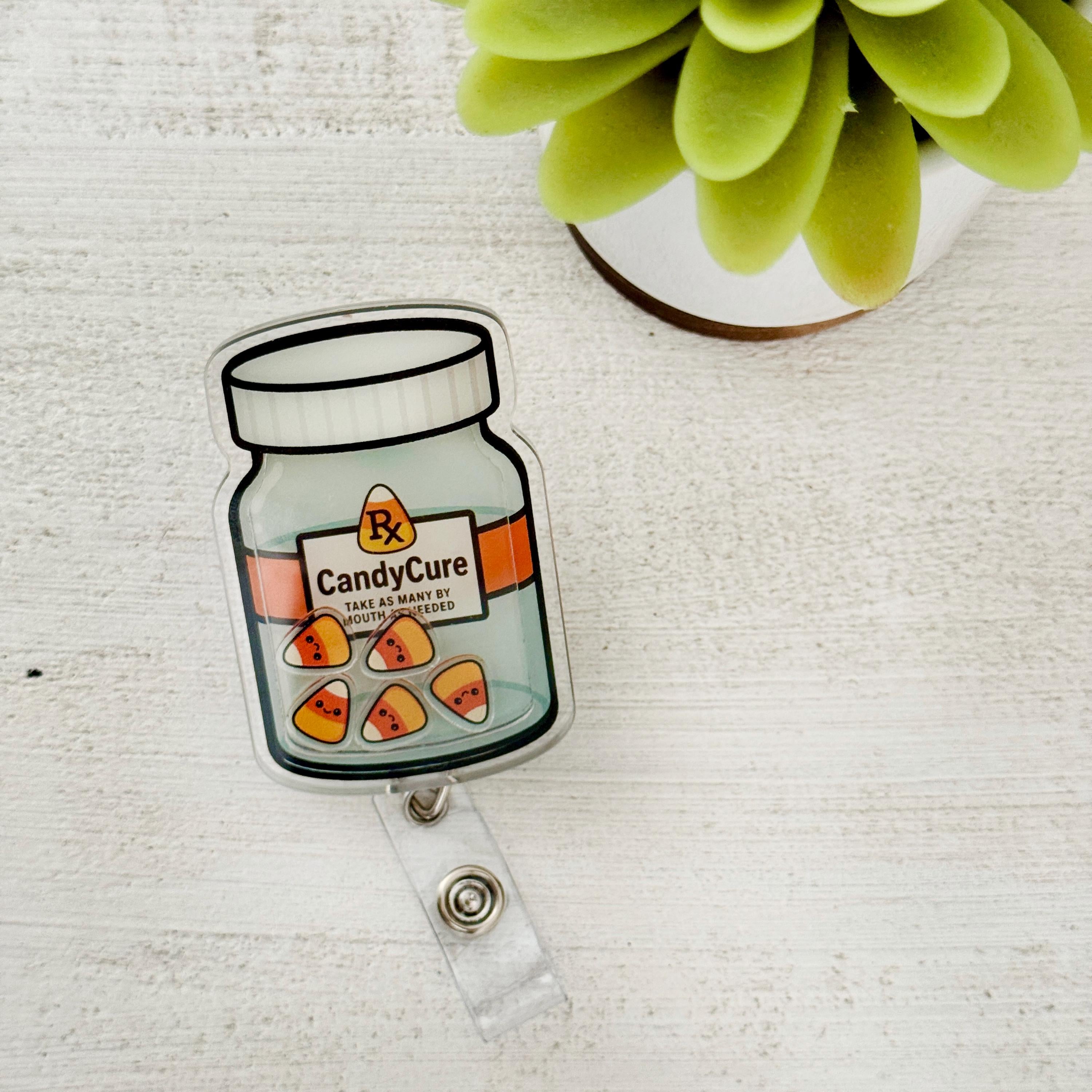 Candy Corn Shaker Badge Reel