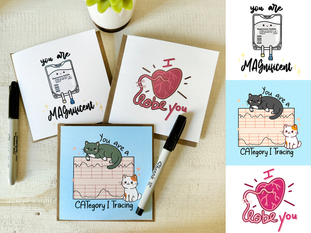 Obstetrics/Gynecology Valentine's Day Cards | Cards for L&D Nurses, Cards for OBGYNs, Cards for Midwives, Cards for Preceptors