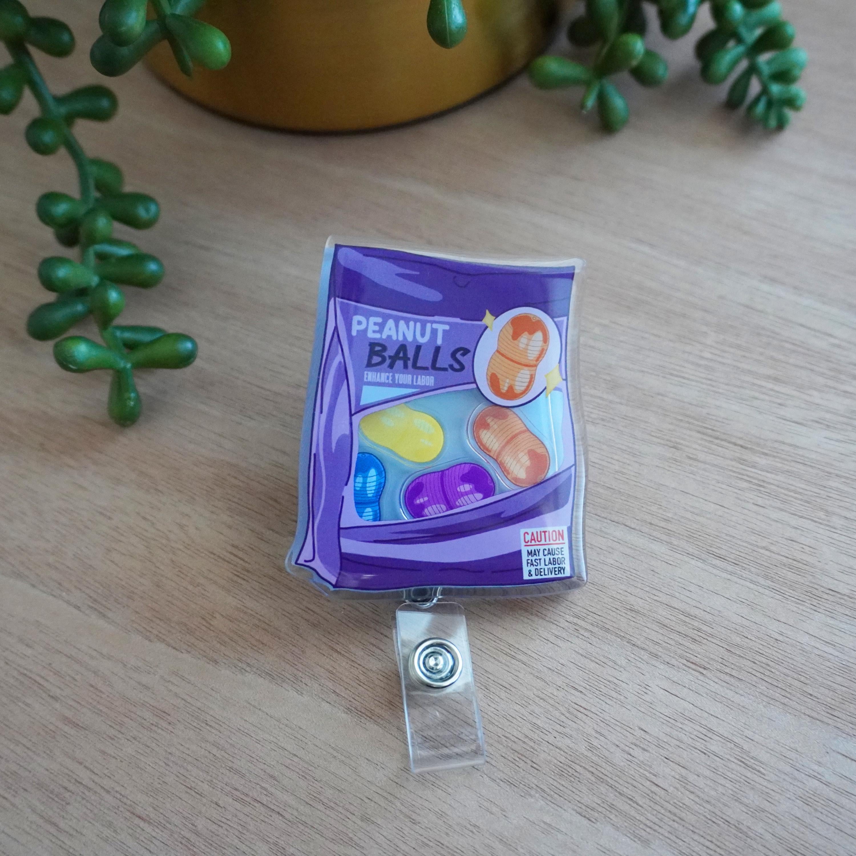 Peanut Balls Shaker Badge Reel