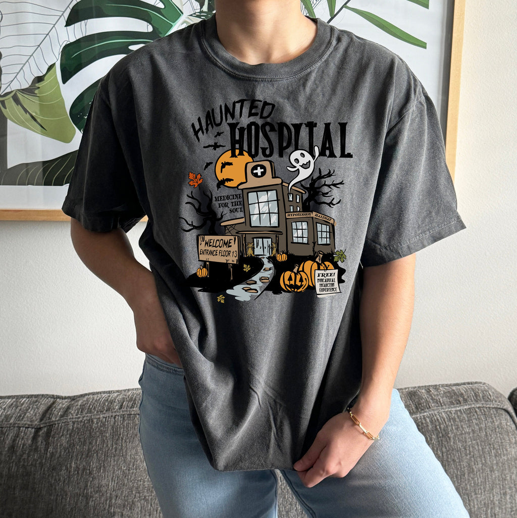 Haunted Hospital Halloween T-Shirt