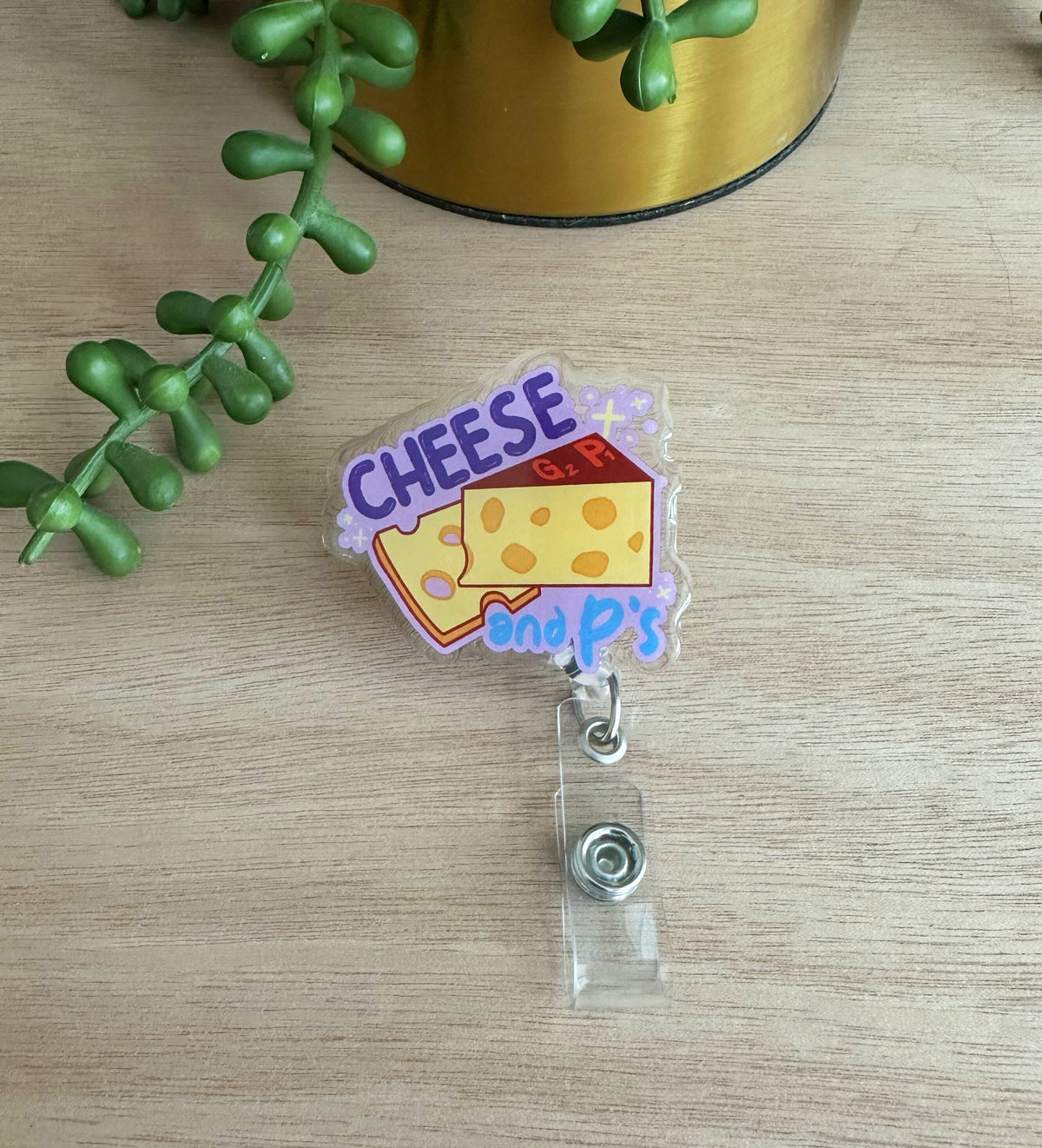 Cheese & Ps Badge Reel | Labor and Delivery Badge Reel, OB Nurse Badge Reel, Midwife Badge Reel, Doula Badge Reel, OBGYN Badge Reel