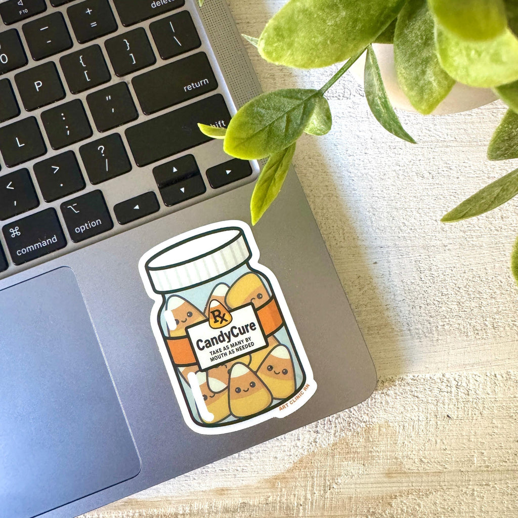 Candy Corn Medicine Halloween Vinyl Sticker