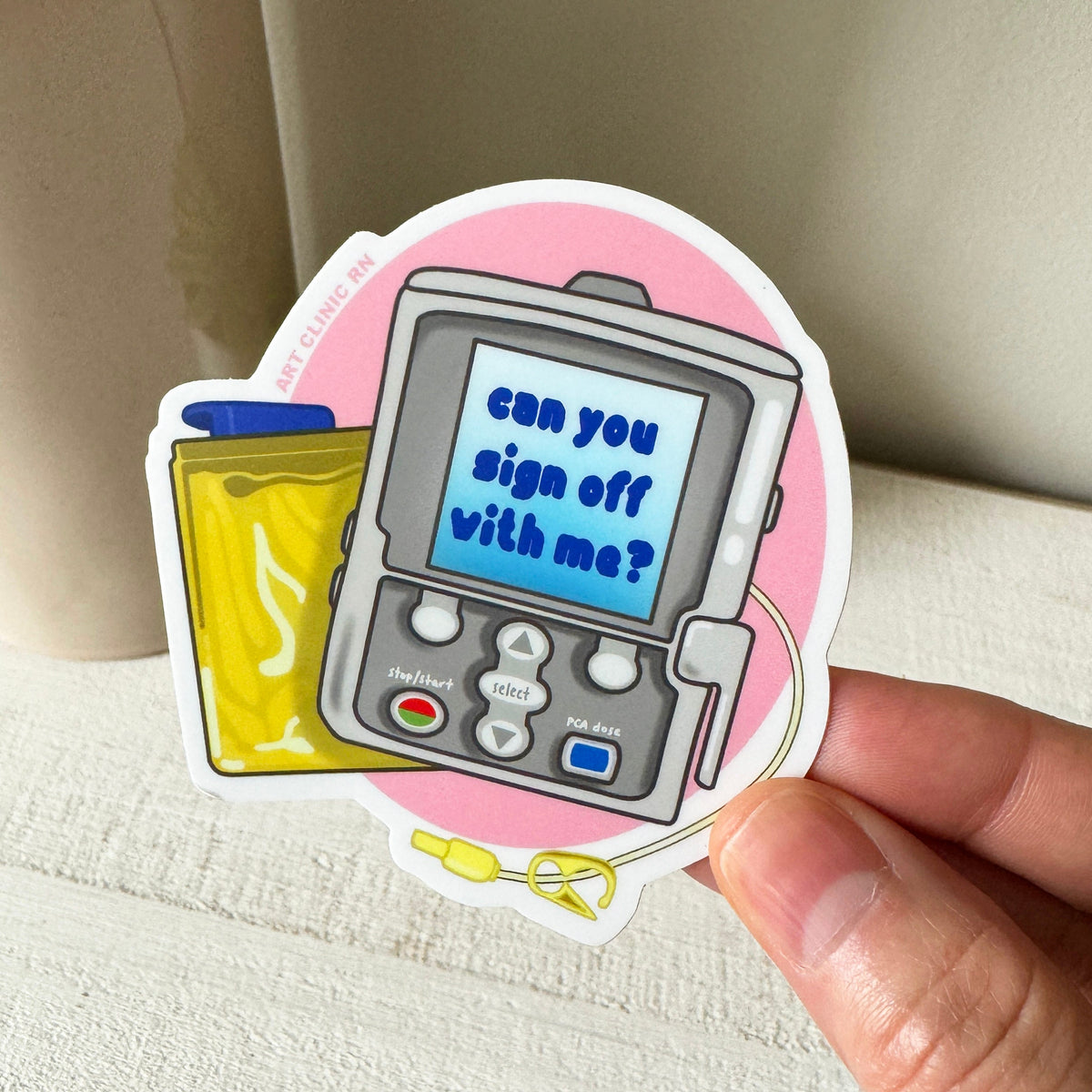 Epidural Pump Obstetrics Vinyl Sticker | L&D Nurse Sticker, OB Nurse Sticker, OBGYN Sticker, Anesthesiology Sticker, CRNA Sticker