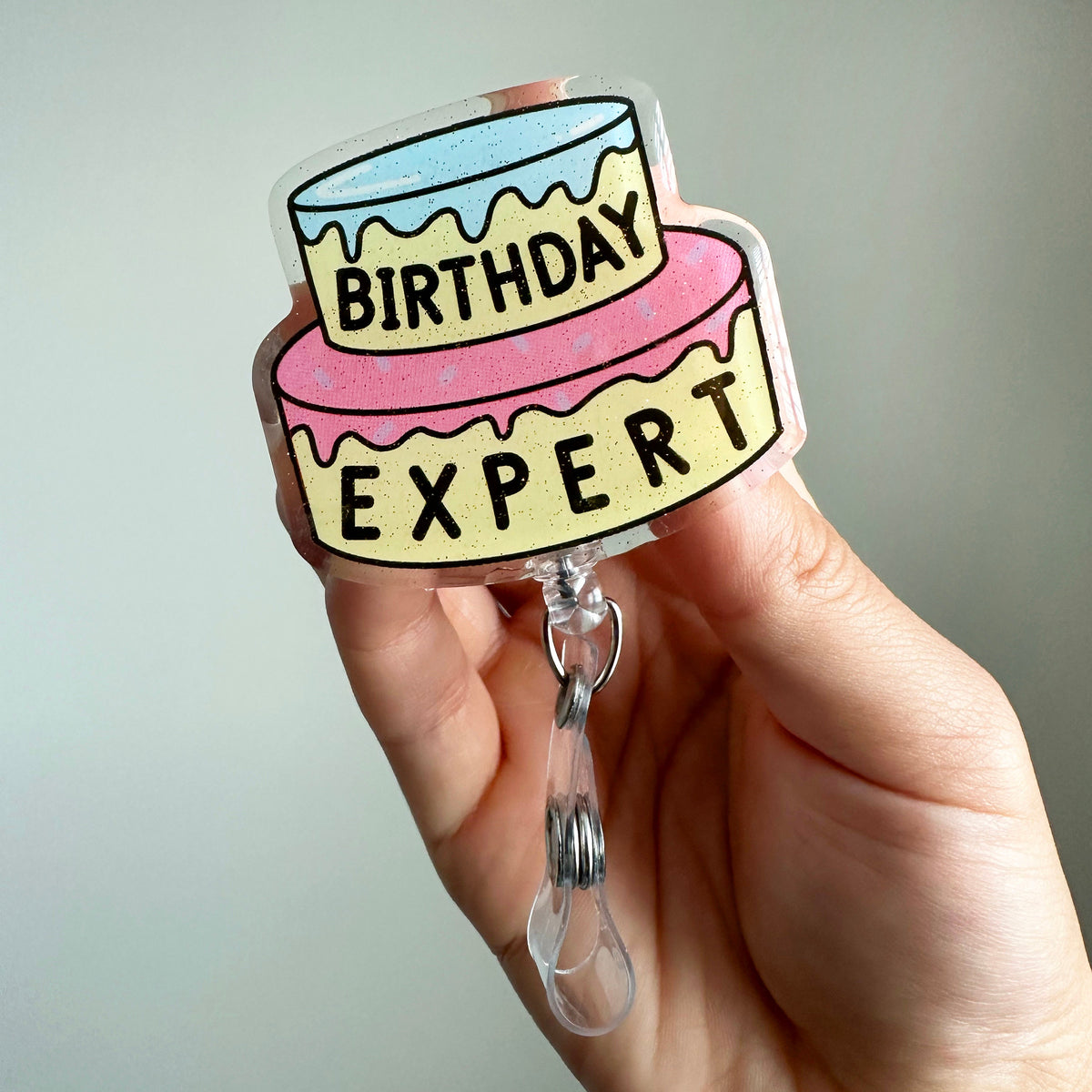 Birthday Expert Glitter Badge Reel