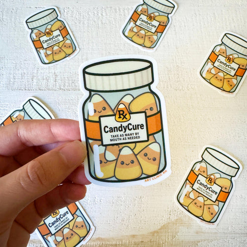 Candy Corn Medicine Halloween Vinyl Sticker