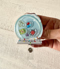 Glitter Medical Snowglobe Shaker Badge Reel