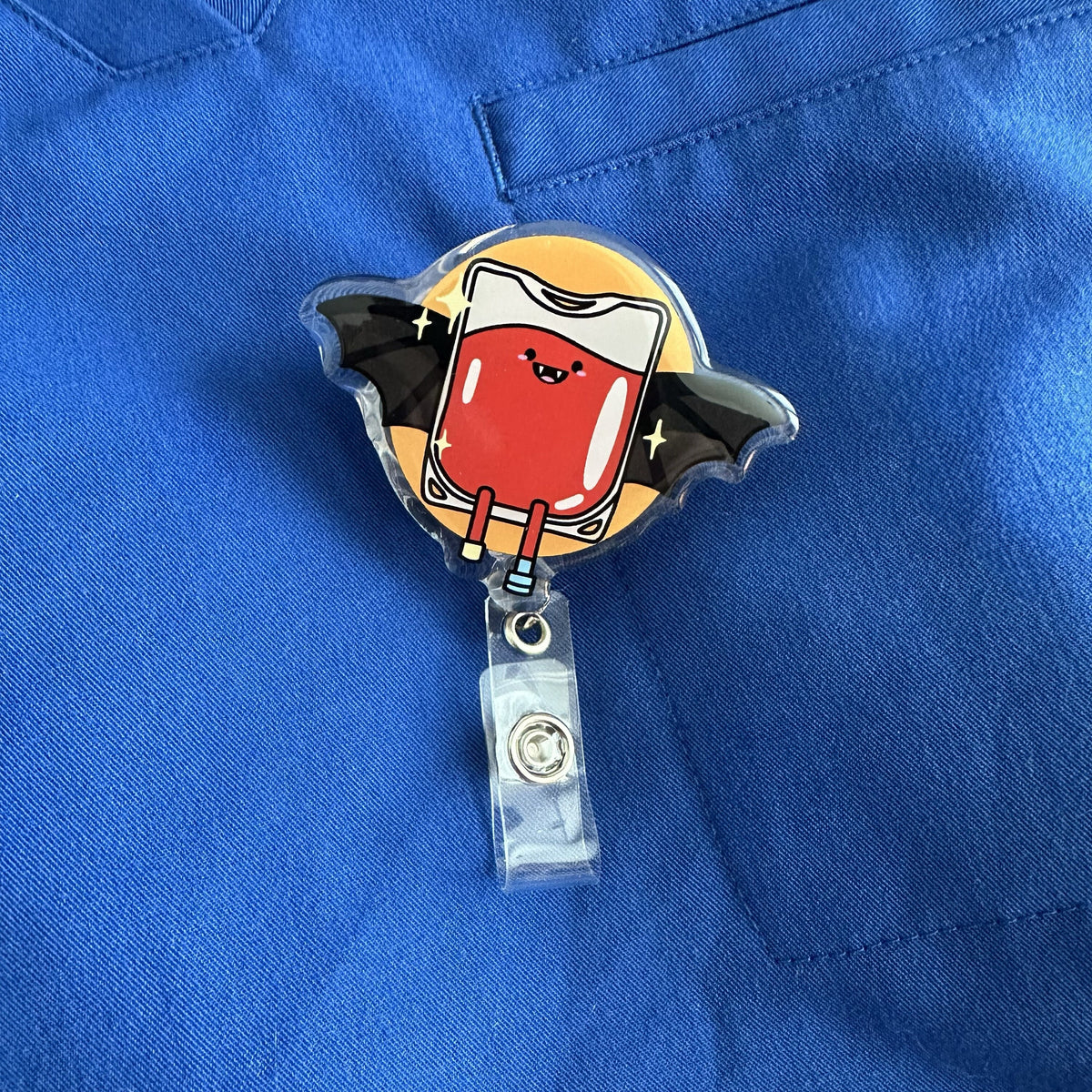 Blood Transfusion Bat Badge Reel | Medical Badge Reel, Badge Reel for Nurses, Badge Reel for Doctors, Halloween Badge Reel, Healthcare Badge