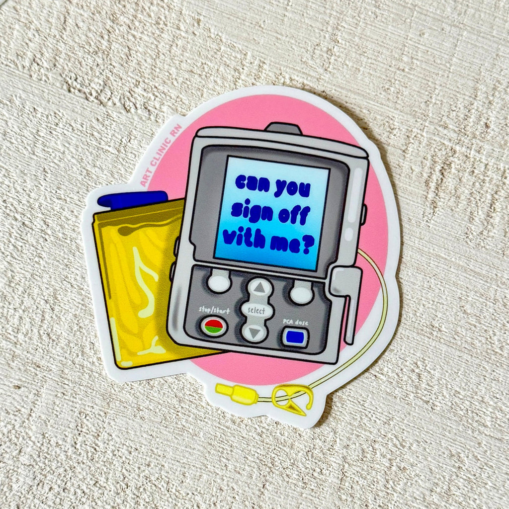 Epidural Pump Obstetrics Vinyl Sticker | L&D Nurse Sticker, OB Nurse Sticker, OBGYN Sticker, Anesthesiology Sticker, CRNA Sticker
