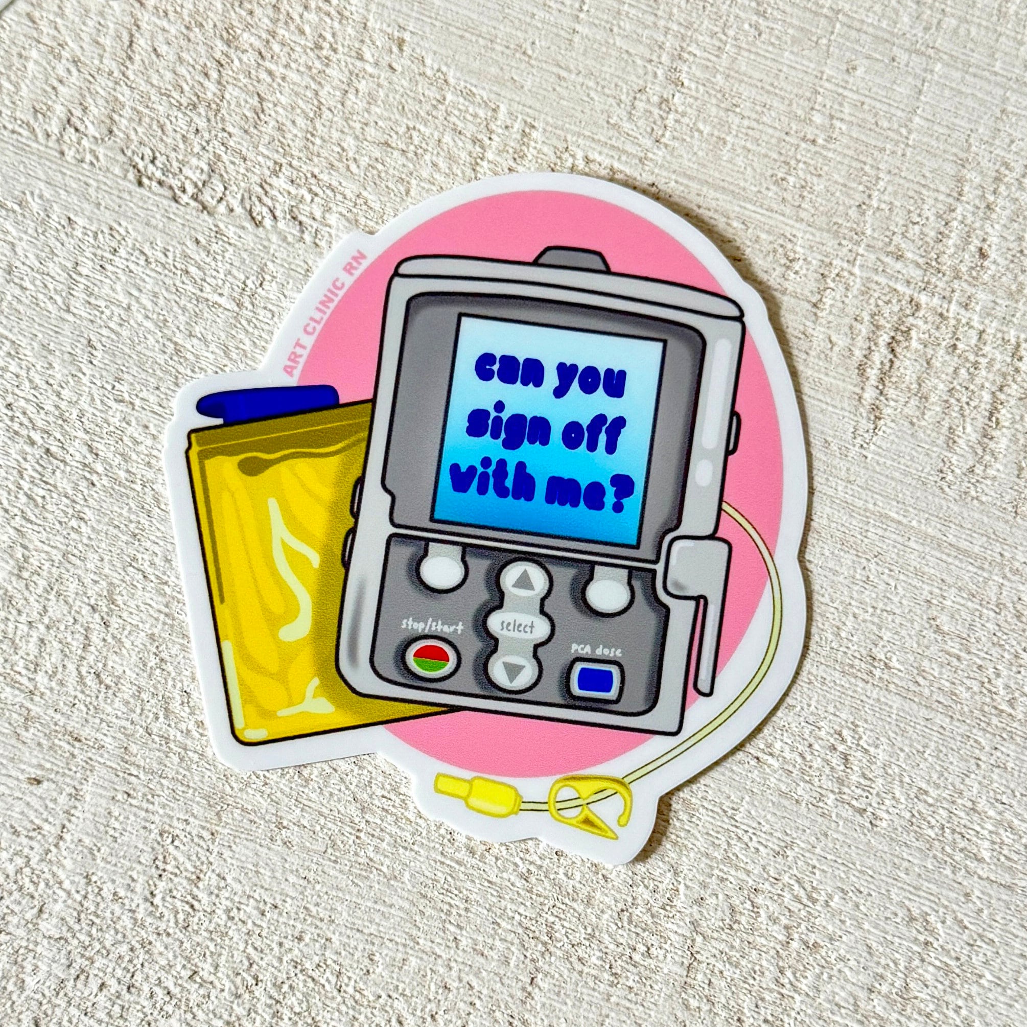 Epidural Pump Obstetrics Vinyl Sticker | L&D Nurse Sticker, OB Nurse Sticker, OBGYN Sticker, Anesthesiology Sticker, CRNA Sticker
