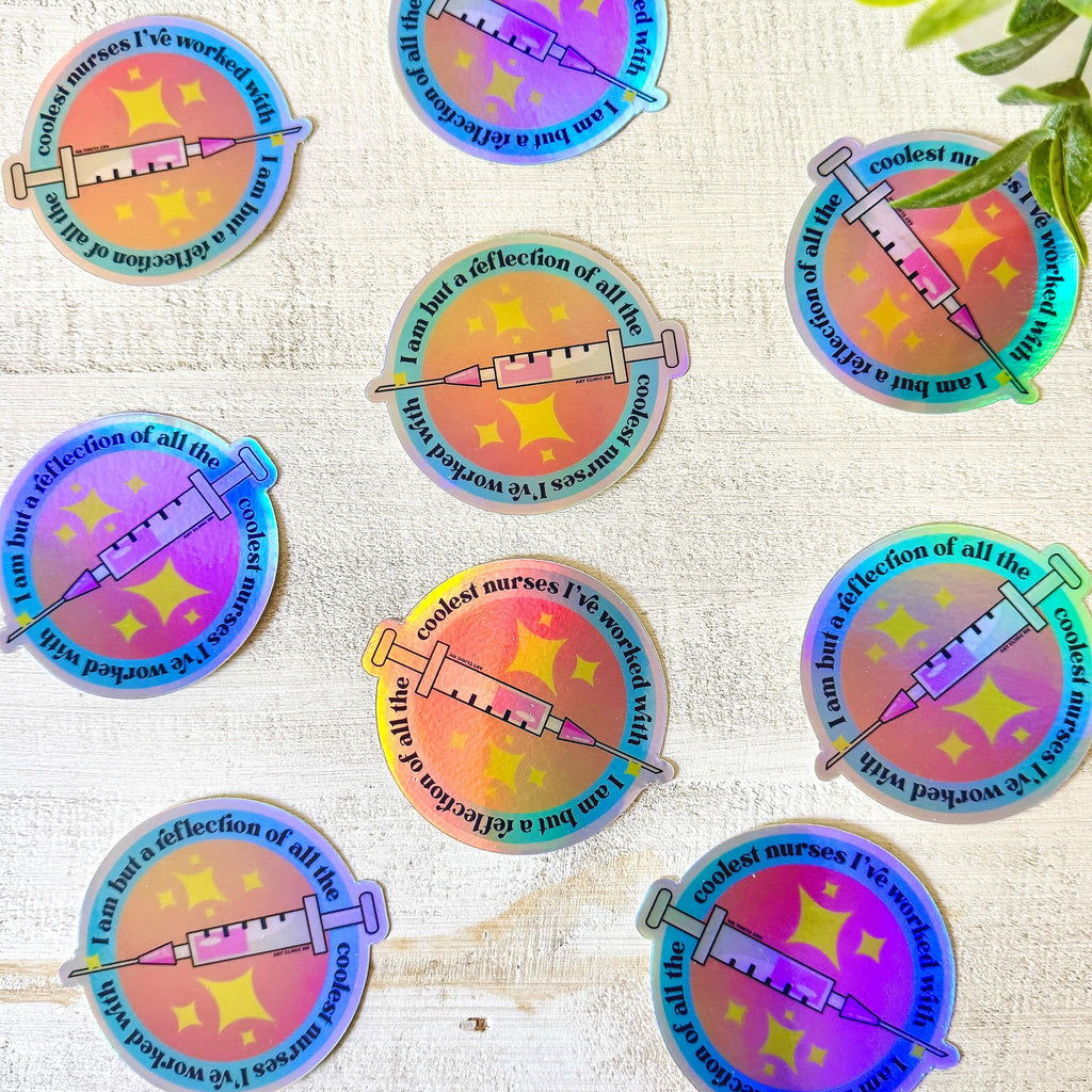 Reflection of the Coolest Nurses Holographic Vinyl Sticker