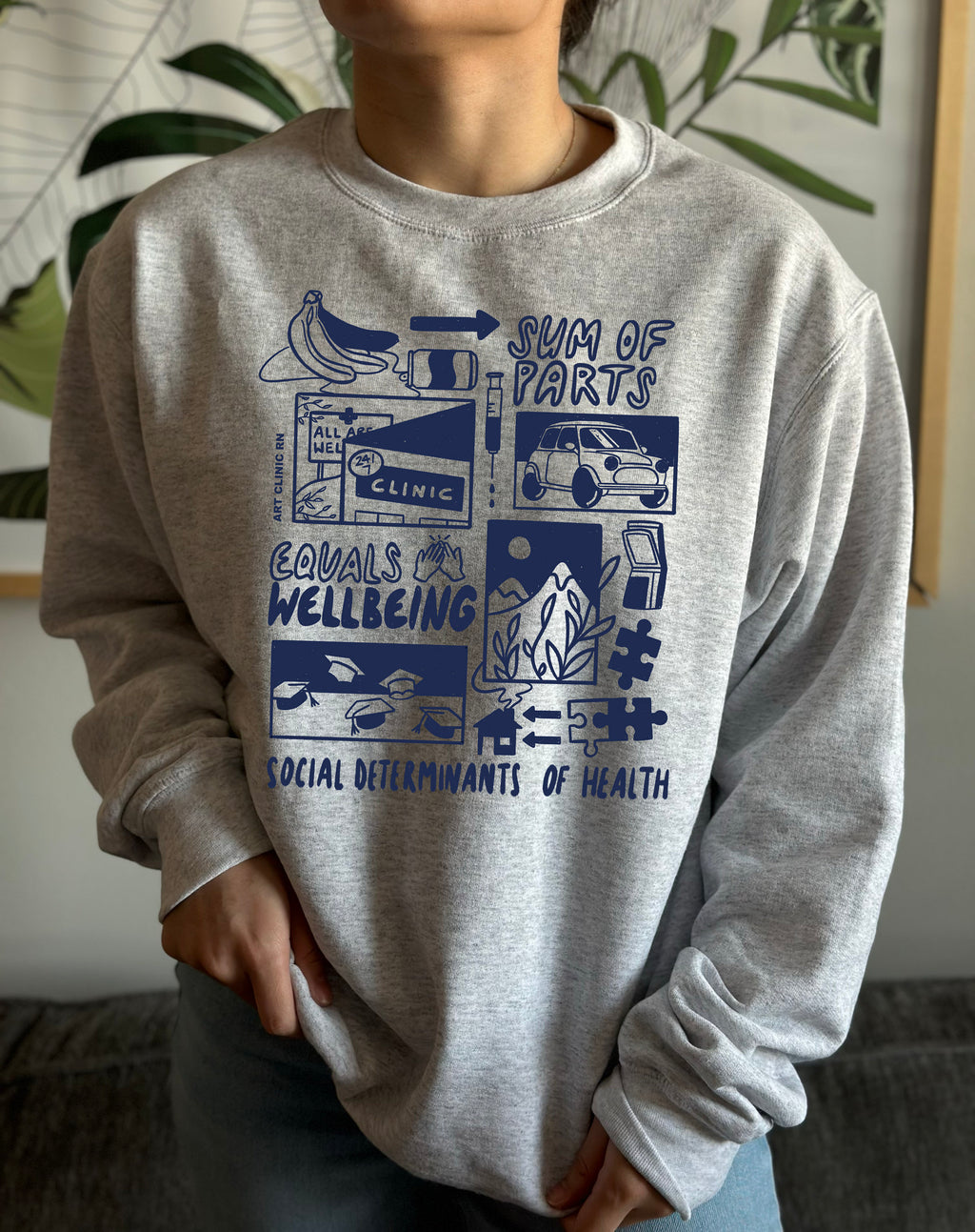 Social Determinants of Health Crewneck | Public Health Crewneck, Crewneck for Healthcare Workers, Crewneck for Nurses and Doctors