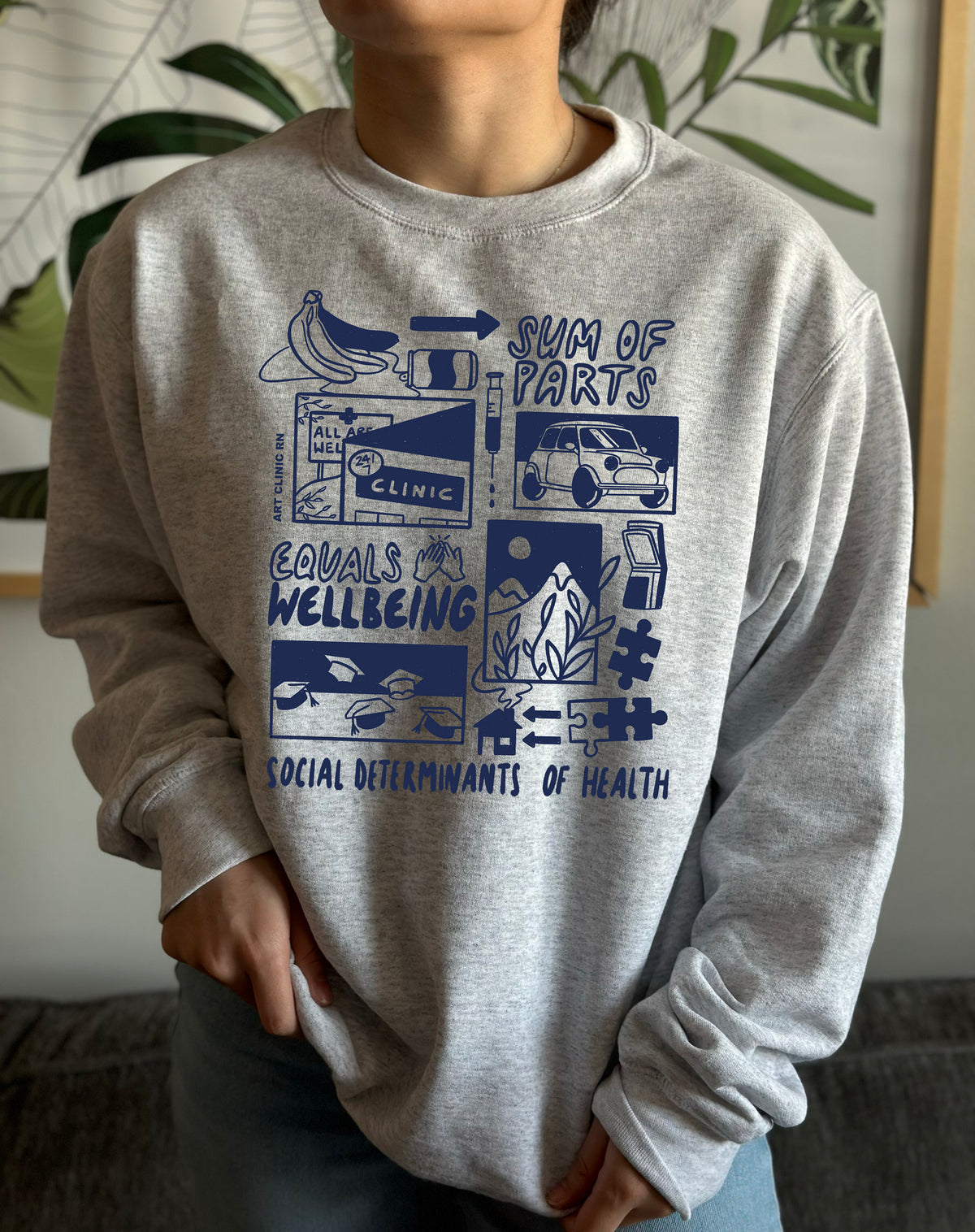 Social Determinants of Health Crewneck | Public Health Crewneck, Crewneck for Healthcare Workers, Crewneck for Nurses and Doctors