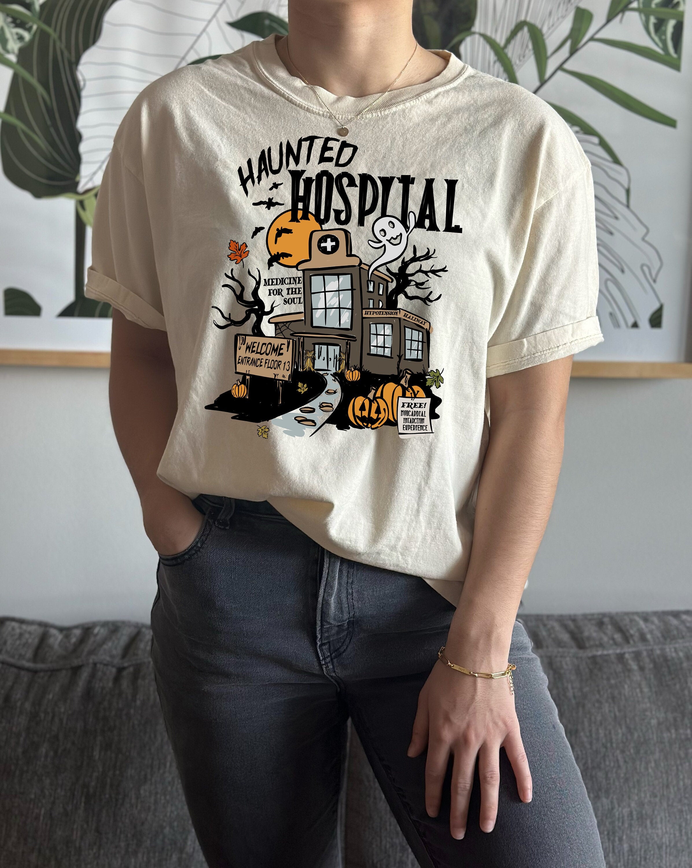 Haunted Hospital Halloween T-Shirt