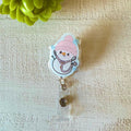 Cute Medical Snowman Glitter Badge Reel