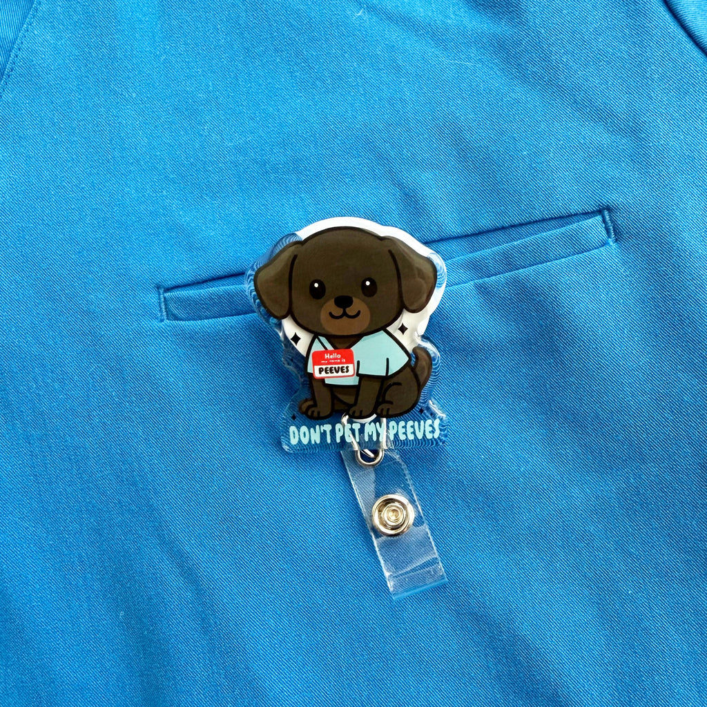 Don't Pet My Peeves Dog Badge Reel | Funny Dog Medical Badge Reel, Nurse Badge Reel, Doctor Badge Reel, Badge Reels for Healthcare Workers